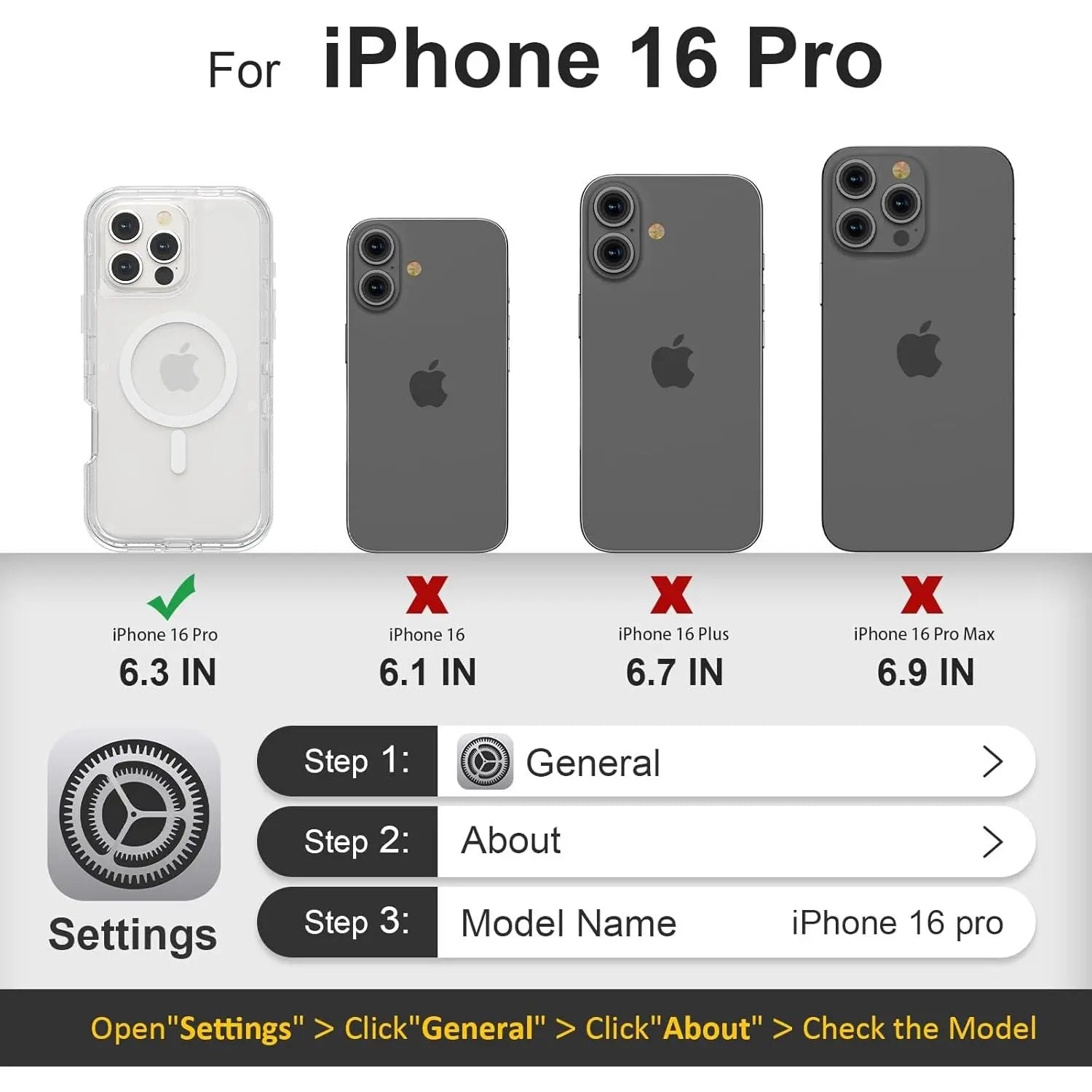 Entronix [Magnetic] Case Compatible with iPhone 16 Pro - [Clear] Triple-Layer Heavy Duty Protection - Entronix
