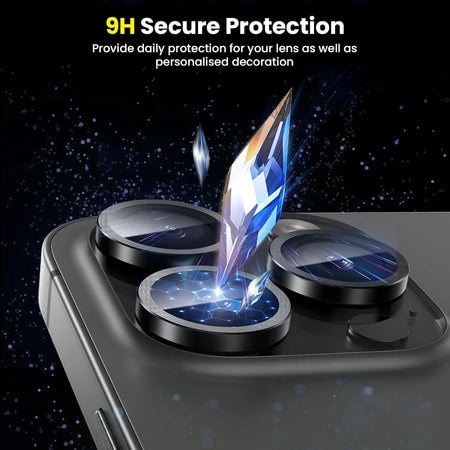 Entronix Metallic Camera Lens Protector for Apple iPhone 14 Pro Max, Easy Installation, - Entro Retail