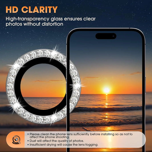Entronix Camera Lens Protector Compatible with iPhone 17 Pro/17 Pro Max - Luxury Diamond Metal Cover ENTRONIX