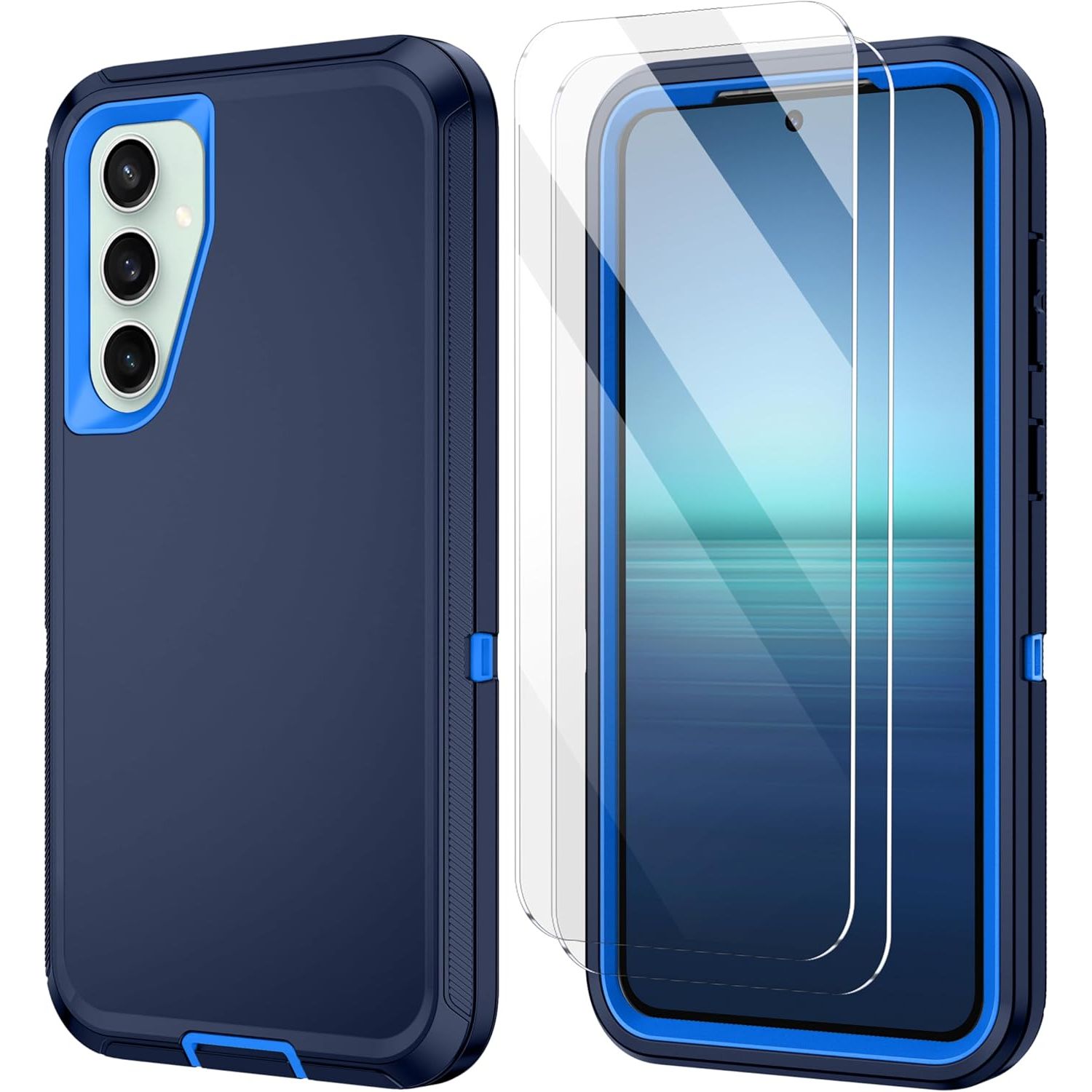 Entronix Bundle Compatible with Galaxy S25 - Heavy Duty Case & 2 Clear Screen Protectors