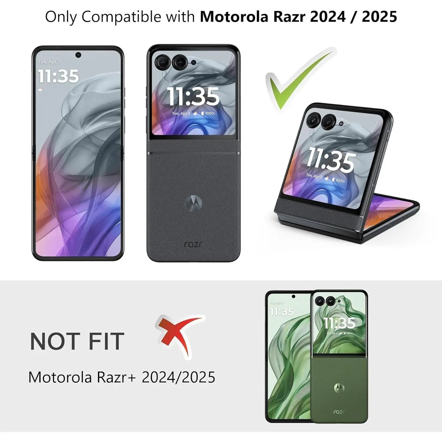 Entronix [Magnetic] Case Compatible with Moto Razr 2025 - [Hard Back] Slim Clear - Entronix