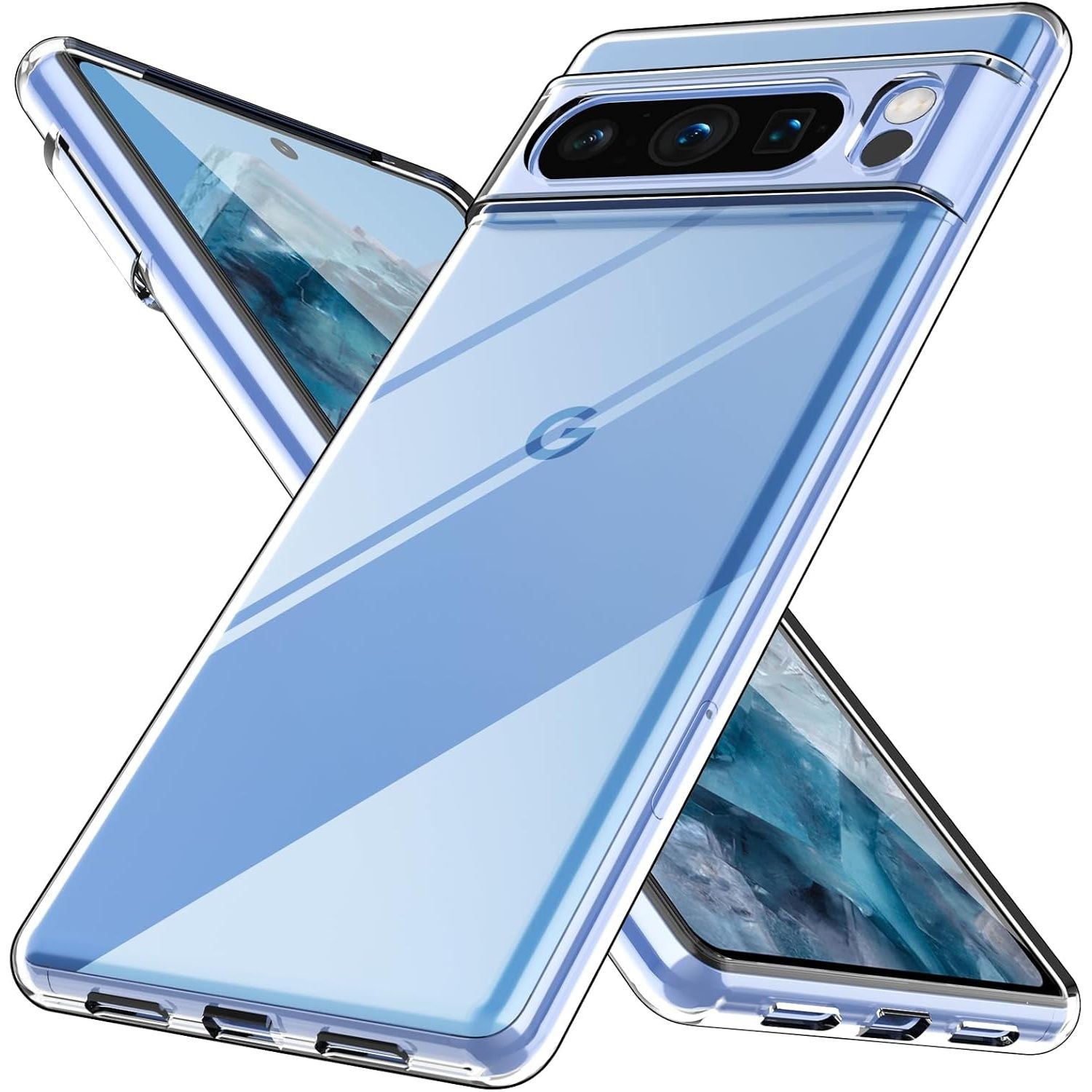 Entronix Clear Case for Google Pixel 8 Pro, Crystal Clear Transparent Bumper Cover - Entro Retail