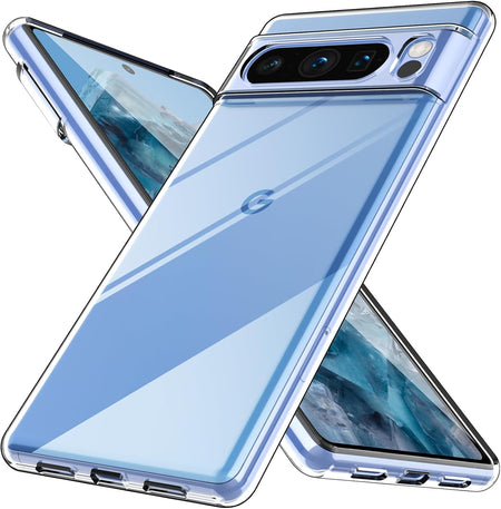 Entronix Clear Case for Google Pixel 8 Pro, Crystal Clear Transparent Bumper Cover - Entro Retail