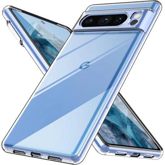 Entronix Clear Case for Google Pixel 8 Pro, Crystal Clear Transparent Bumper Cover - Entro Retail