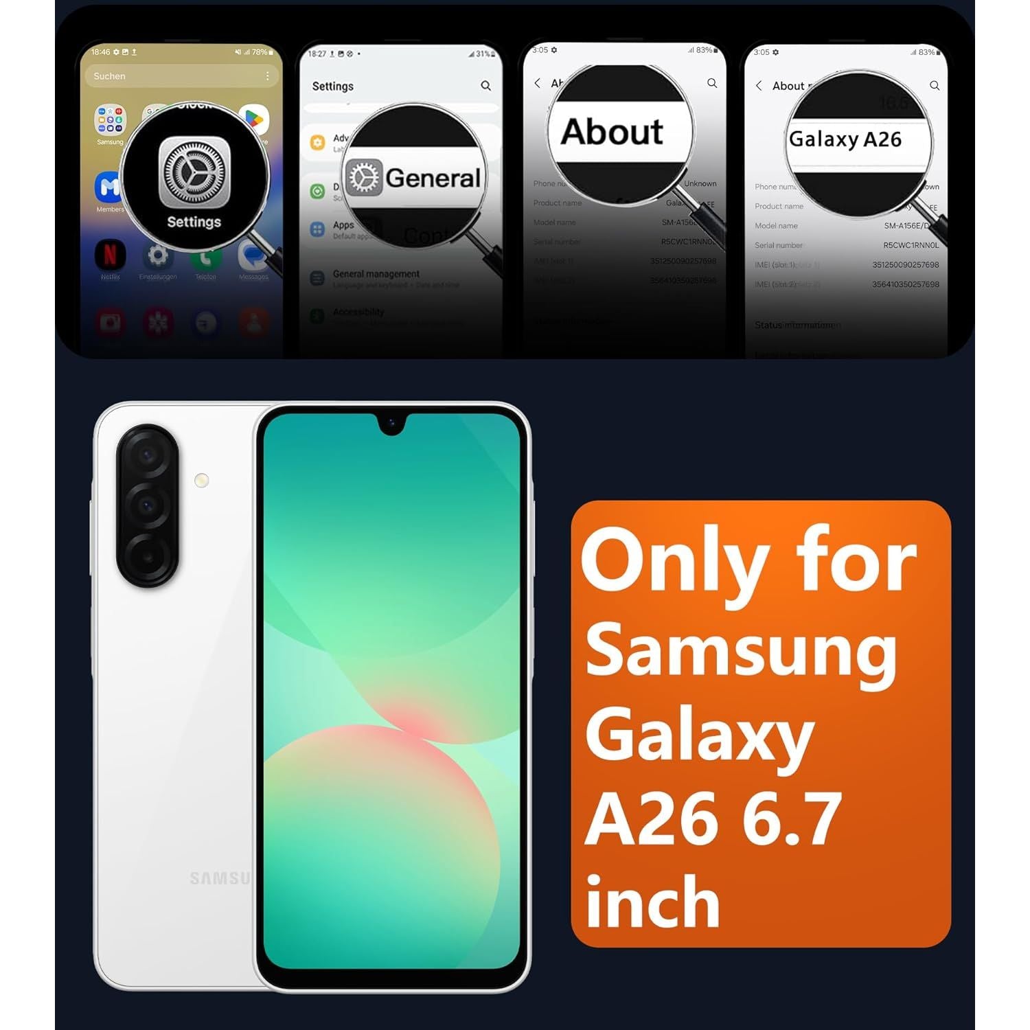 Entronix Case Compatible with Galaxy A26 - Soft-Touch Dual-Layer Sleek Cover - Entronix