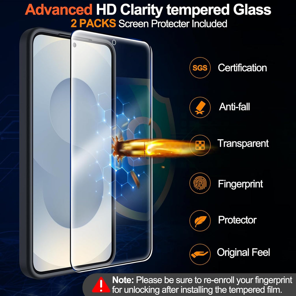 Entronix Bundle Compatible with Galaxy S25 Plus - [Magnetic] Translucent Matte Case & 2 Clear Screen Protectors