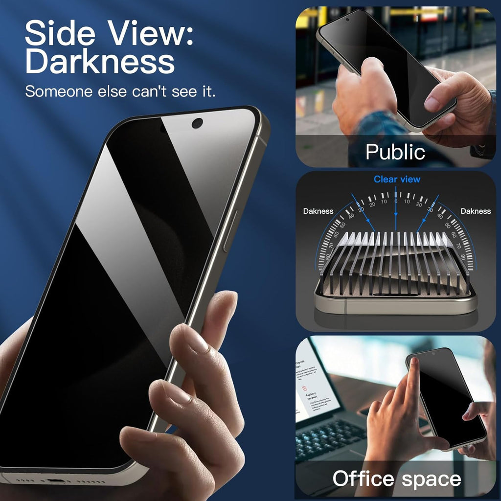 Entronix Anti-Spy Privacy Screen Protector Compatible with iPhone XR/11 - 3-Piece Combo