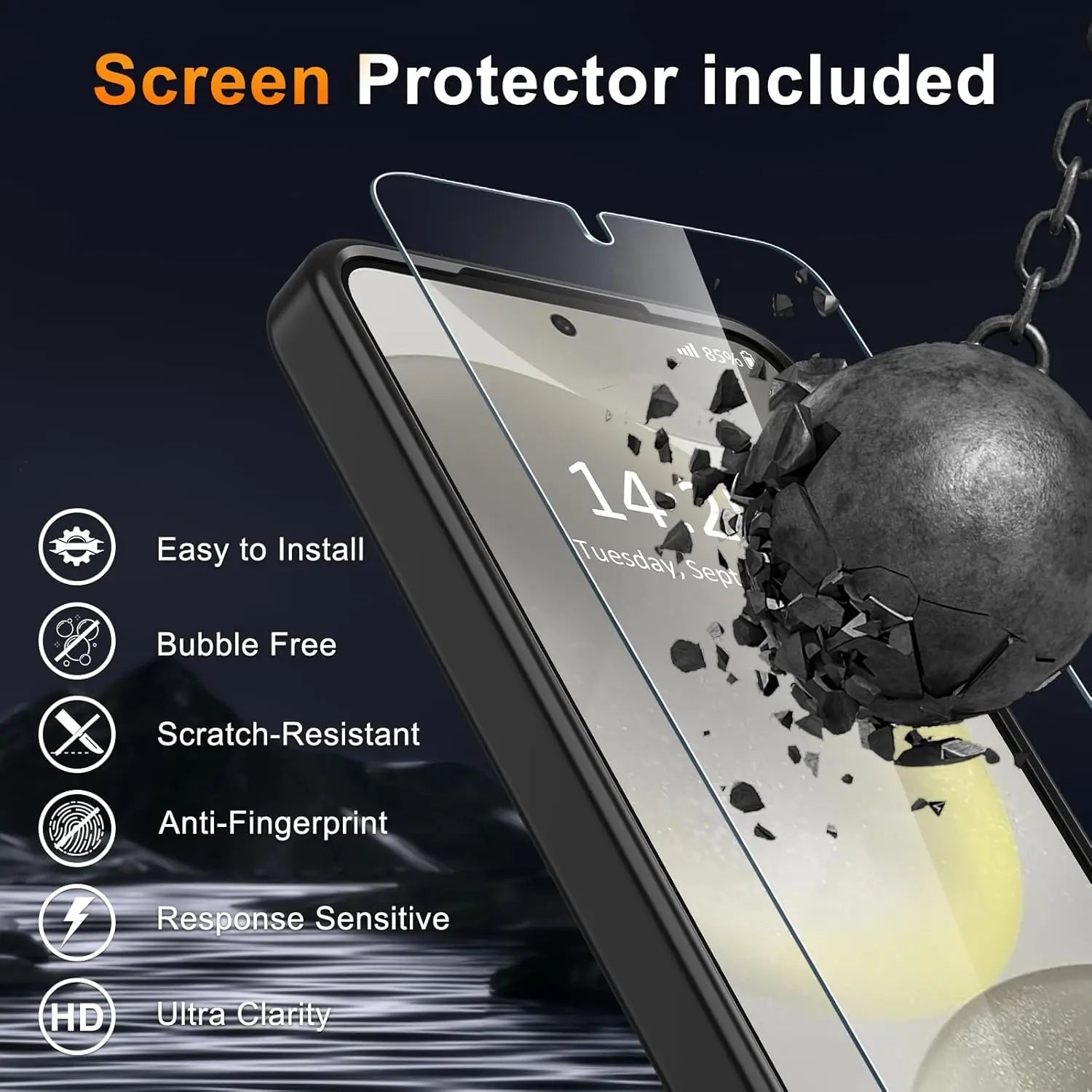 Entronix Bundle Compatible with Galaxy S24 Plus - [Magnetic] Translucent Matte Case & 1 Clear Screen Protector - Entronix