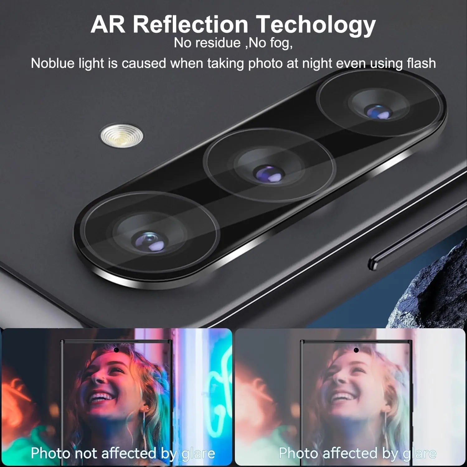 Entronix 3-Pack for Samsung Galaxy S23 Plus, Clear Camera Lens Protector, Easy Installation - Entro Retail