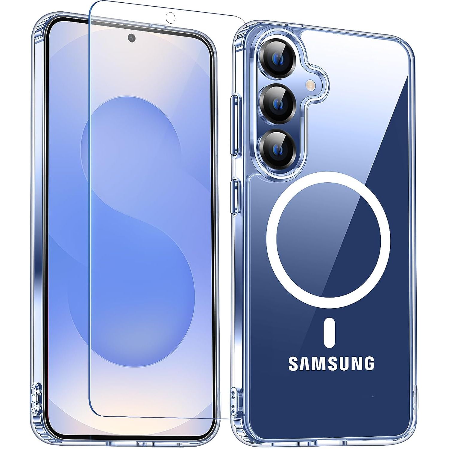 Entronix Bundle Compatible with Galaxy S25 - [Magnetic] Clear Case & 1 Clear Screen Protector