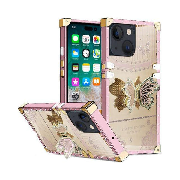 Entronix Apple iPhone 15 Plus/14 Plus [Rectangular] Case - Luxury Butterfly Holder, - Entronix