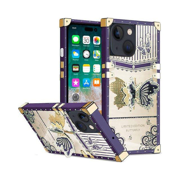Entronix Apple iPhone 15 Plus/14 Plus [Rectangular] Case - Luxury Butterfly Holder, - Entronix