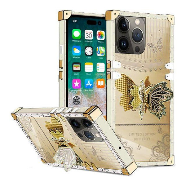 Entronix Apple iPhone 15 Pro Max/14 Pro Max [Rectangular] Case - Luxury Butterfly Holder, - Entronix