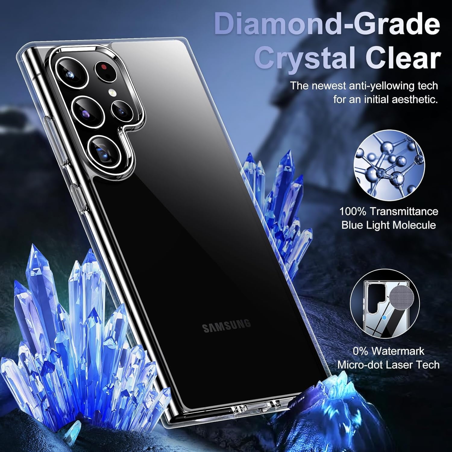Entronix Bundle Compatible with Galaxy S25 Ultra - [Hard] Clear Case, 2 Clear Clear Screen Protector & 2 Camera Lens Protectors