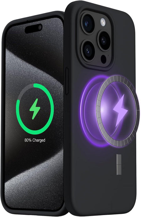 Entronix Case Magnetic Compatible Silicone Case Designed for Apple iPhone 15 Pro Liquid Case, Shockproof with Wireless Charging Built - Entro Retail