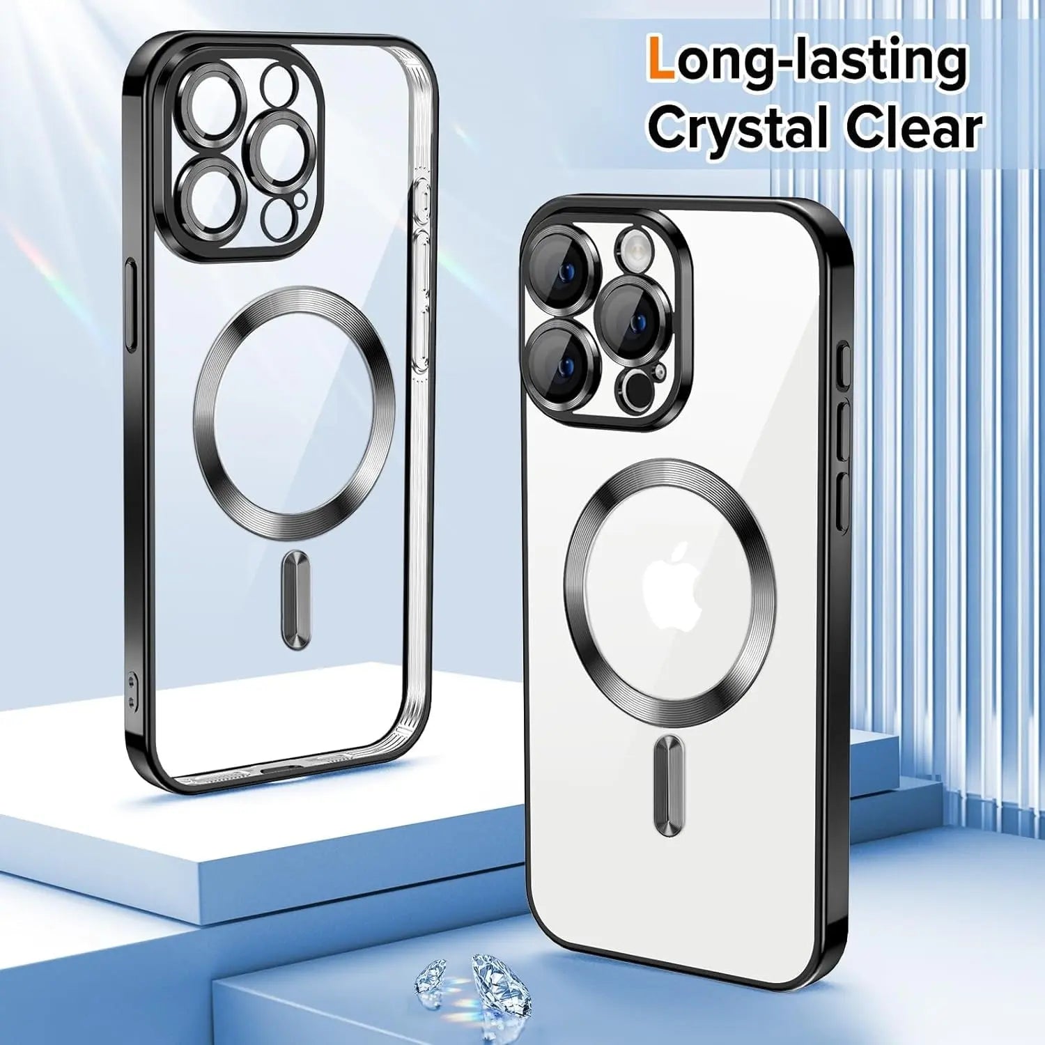 Entronix [Magnetic] Case Compatible with iPhone 15 Pro - [Clear Back] Luxury Glossy Cover - Entronix