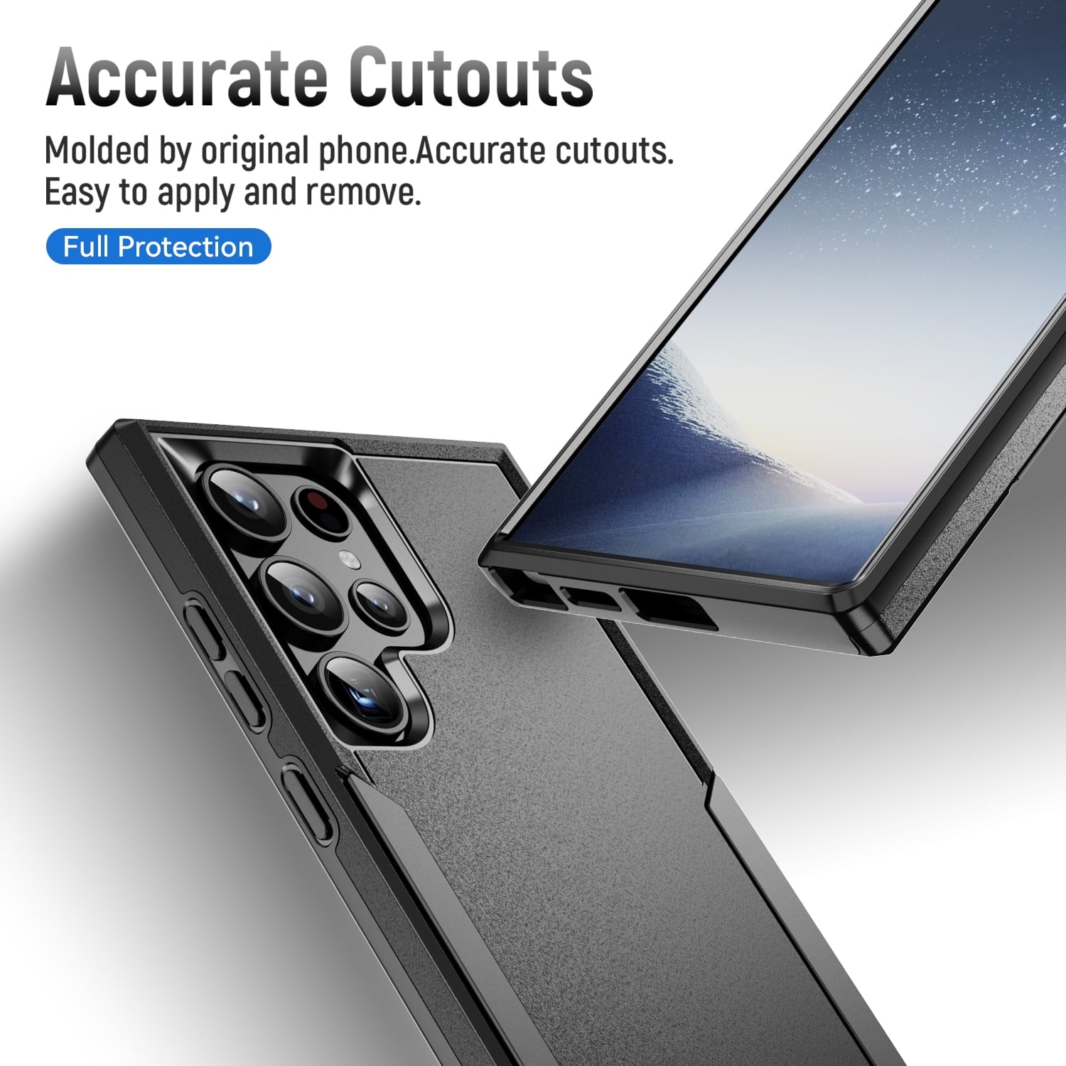 Entronix Bundle Compatible with Galaxy S23 Ultra - Soft-Touch Dual-Layer Case & 1 Clear Screen Protector - Entronix