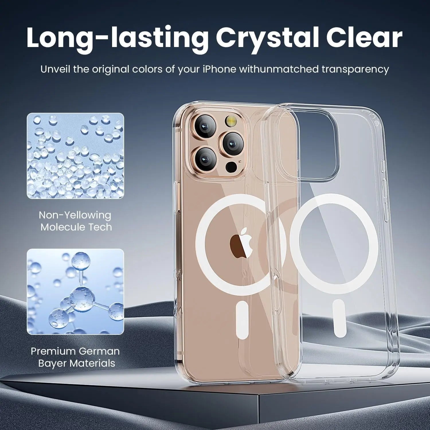 Entronix Bundle Compatible with iPhone 13 Pro - [Magnetic] Clear Case, 1 Clear Screen Protector & 1 Camera Lens Protectors - Entronix