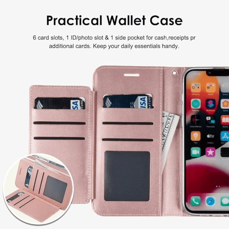 Entronix Case Compatible with Galaxy S26 Plus - Foldable Leather Wallet, Card Holder & Lanyard - Entronix