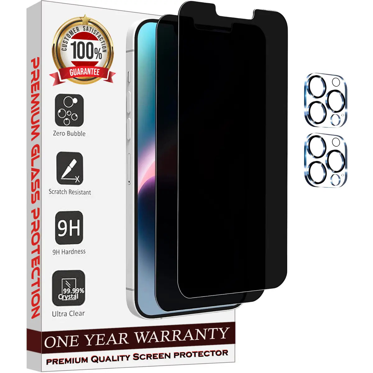 Entronix Case Screen Protector Bundle with Camera Cover Designed for Apple iPhone 14 Pro Privacy 9H Hardness,Bubble Free Easy Install,2 PACK - Entro Retail