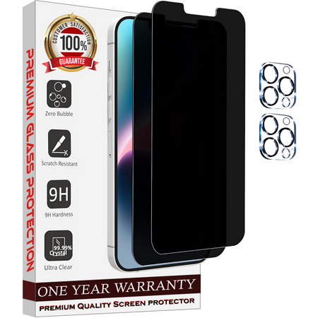 Entronix Case Screen Protector Bundle with Camera Cover Designed for Apple iPhone 15 Pro Privacy 9H Hardness,Bubble Free Easy Install,2 PACK - Entro Retail
