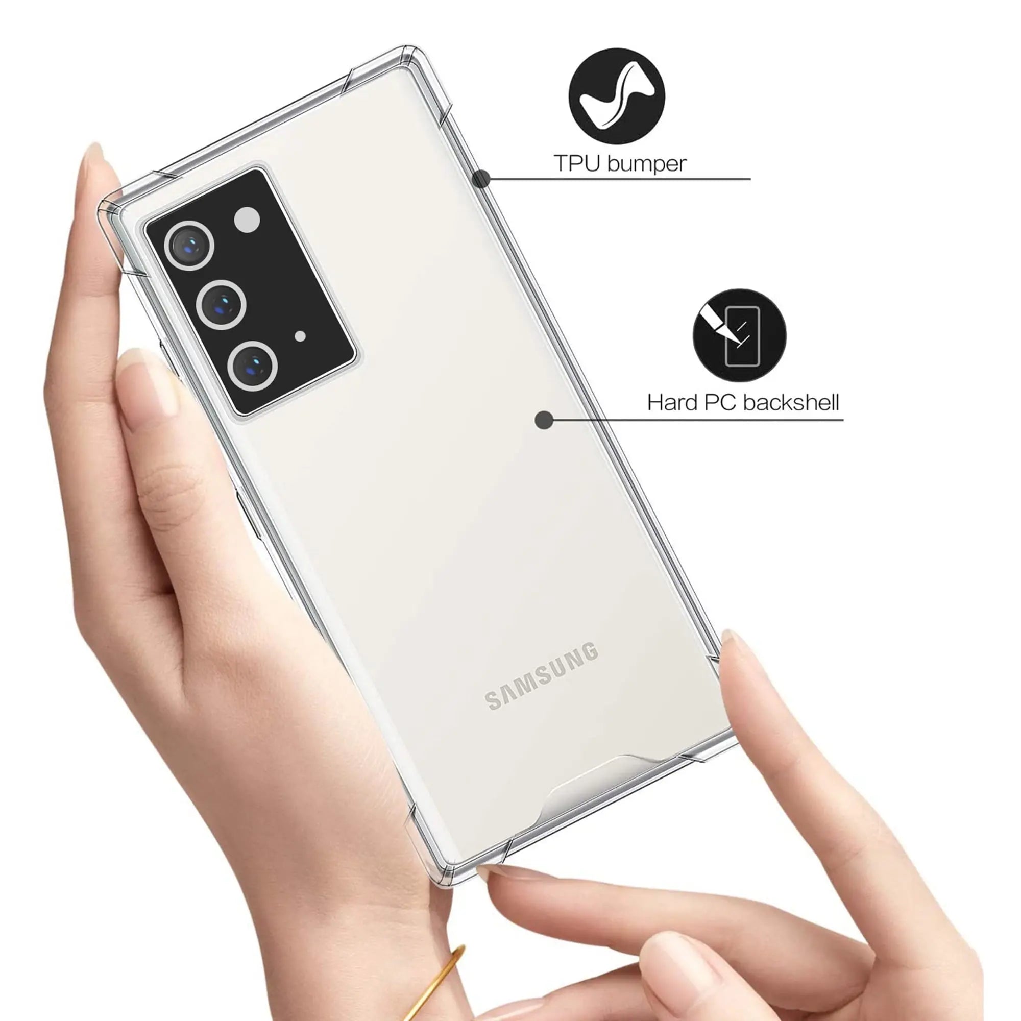 Entronix Bundle Compatible with Galaxy Note 20 Ultra - Clear Case, 1 Clear Screen Protector & 1 Camera Lens Protector - Entronix