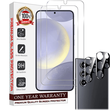 Entronix Case Screen Protector Bundle with Camera Cover for Samsung Galaxy S22 Ultra Clear Built Anti Scratch, Bubble Free Easy Install,2 PACK - Entro Retail