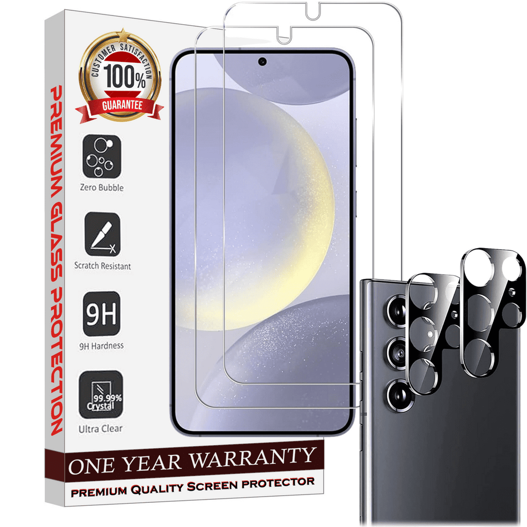 Entronix Case Screen Protector Bundle with Camera Cover for Samsung Galaxy S24 Ultra Clear Built Anti Scratch, Bubble Free Easy Install,2 PACK - Entro Retail
