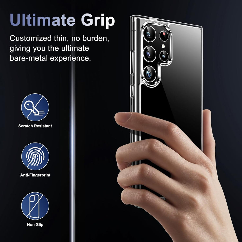 Entronix Bundle Compatible with Galaxy S25 Ultra - [Hard] Clear Case, 2 Clear Clear Screen Protector & 2 Camera Lens Protectors