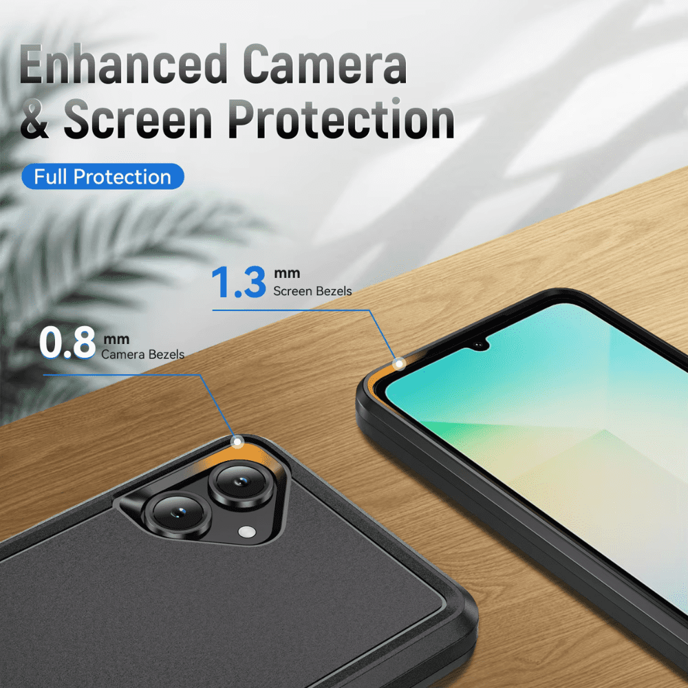 Entronix Bundle Compatible with Galaxy A06 - Soft-Touch Dual-Layer Case & 2 Clear Screen Protectors