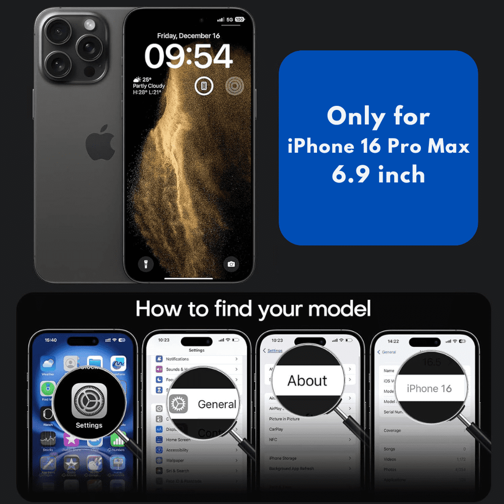 Entronix Clear Camera Lens Protector Compatible with iPhone 16 Pro Max - 3-Piece Combo