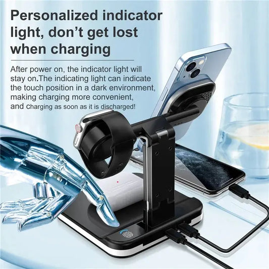 Entronix [3-in-1] Wireless Charging Tripod Dock - USB-C/iPhone/iWatch - Entronix
