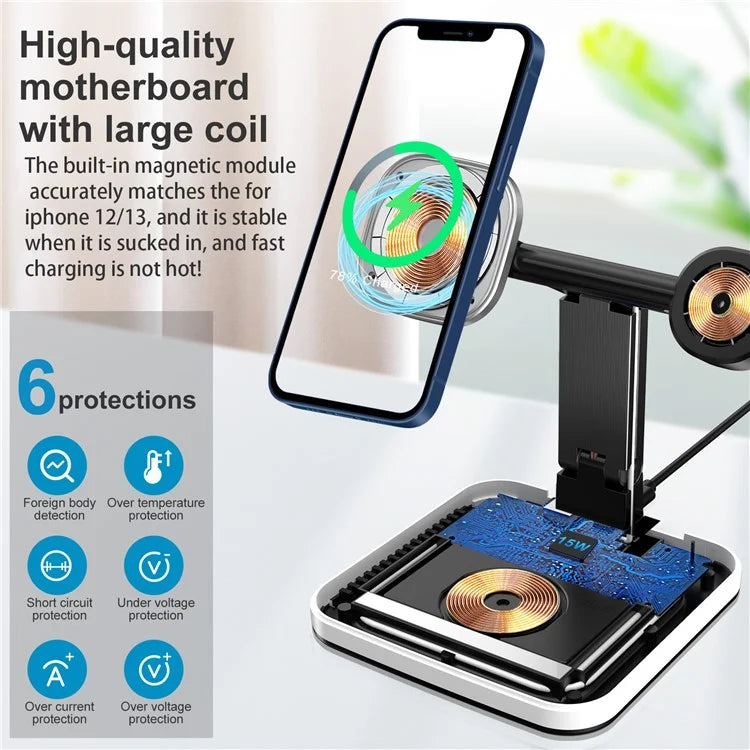 Entronix [3-in-1] Wireless Charging Tripod Dock - USB-C/iPhone/iWatch