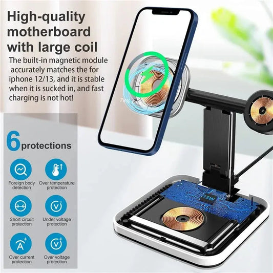 Entronix [3-in-1] Wireless Charging Tripod Dock - USB-C/iPhone/iWatch - Entronix
