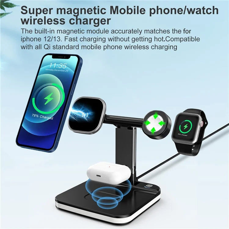 Entronix [3-in-1] Wireless Charging Tripod Dock - USB-C/iPhone/iWatch