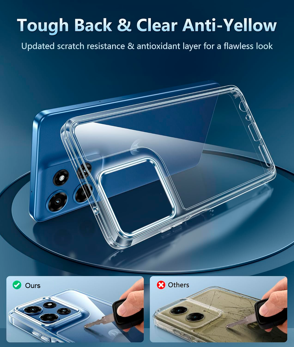 Entronix Case Compatible with Moto G Power 2025 - [Hard Back] Clear Cover