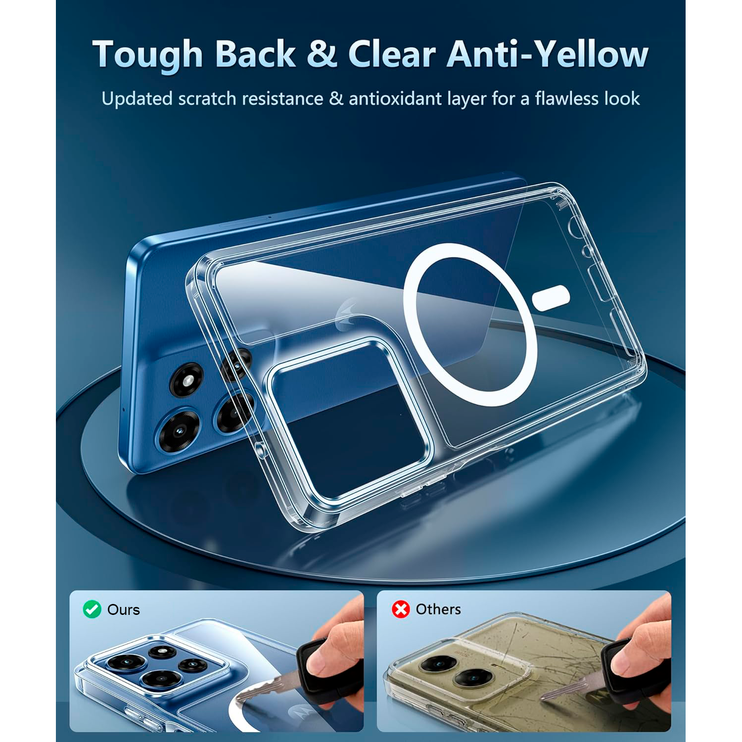 Entronix [Magnetic] Case Compatible with Moto G Power 2025 - [Hard Back] Slim Clear - Entronix