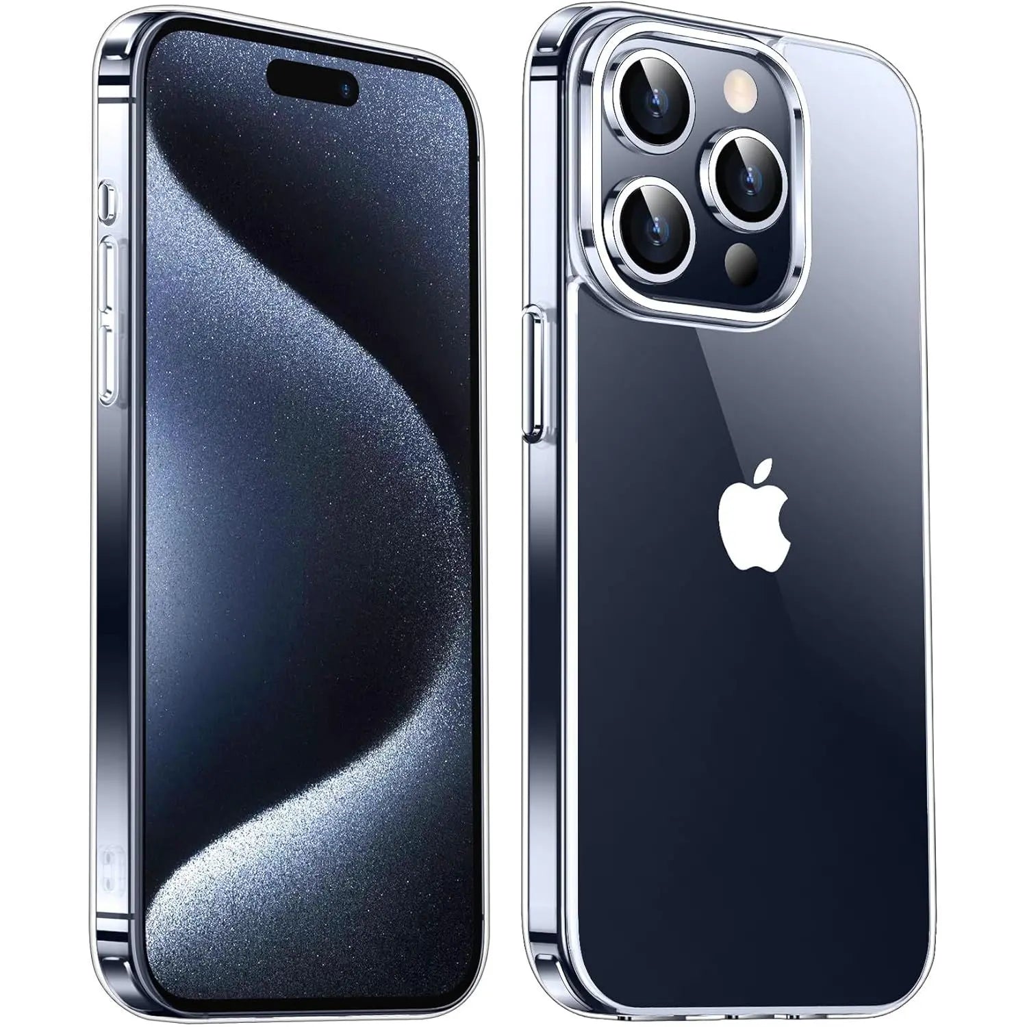 Entronix Heavy Duty Clear Case for Apple iPhone 15 Pro Max, Crystal Clear Transparent Bumper Cover - Entro Retail