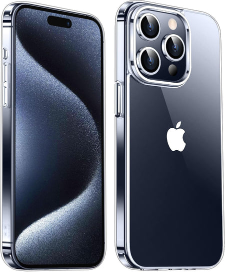 Entronix Heavy Duty Clear Case for Apple iPhone 15 Pro Max, Crystal Clear Transparent Bumper Cover - Entro Retail