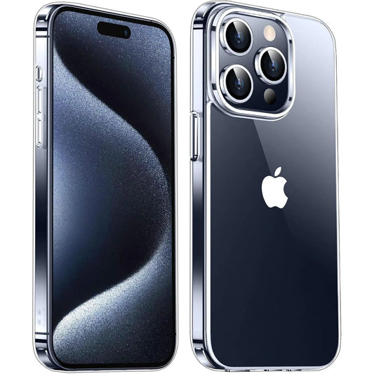 Entronix Heavy Duty Clear Case for Apple iPhone 15 Pro Max, Crystal Clear Transparent Bumper Cover - Entro Retail