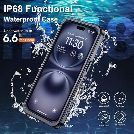 Entronix Waterproof Case For Apple iPhone 16 Plus, 360º Protective Bumper Cover - Entro Retail