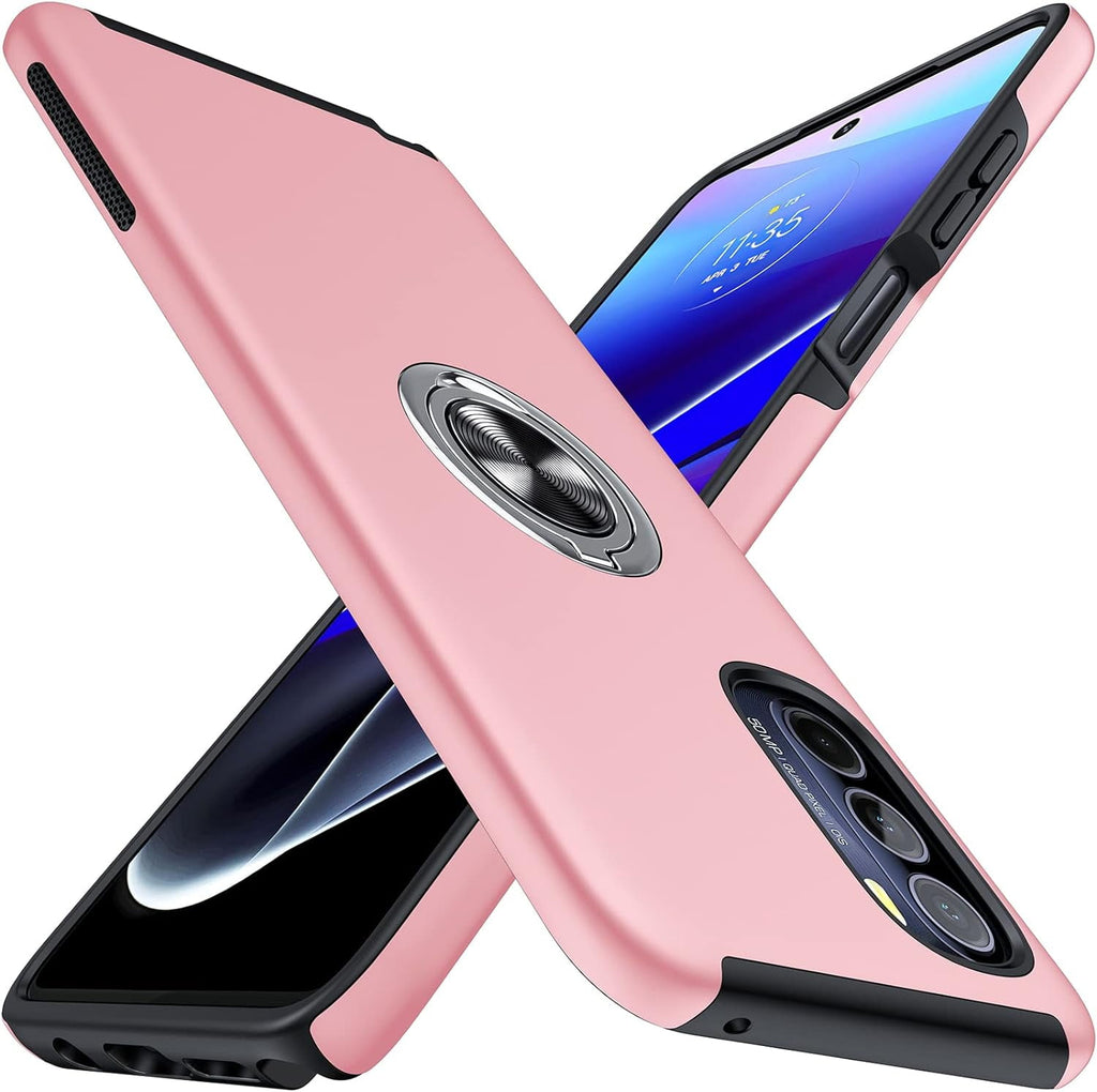 Entronix Case Designed for Motorola G Stylus 2022 Heavy Duty with Built-in Kickstand, Dual Layer Protection Rotating Holder Ring, Sturdy Case - Entro Retail