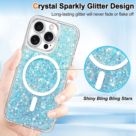 Entronix Apple iPhone 16 Pro [Magnetic-Compatible] Case - Glitter Sparkle, - Entro Retail