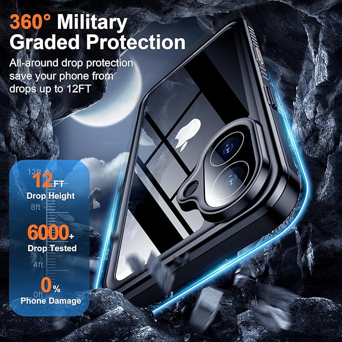 Entronix Waterproof Case For Apple iPhone 16 Plus, 360º Protective Bumper Cover - Entro Retail