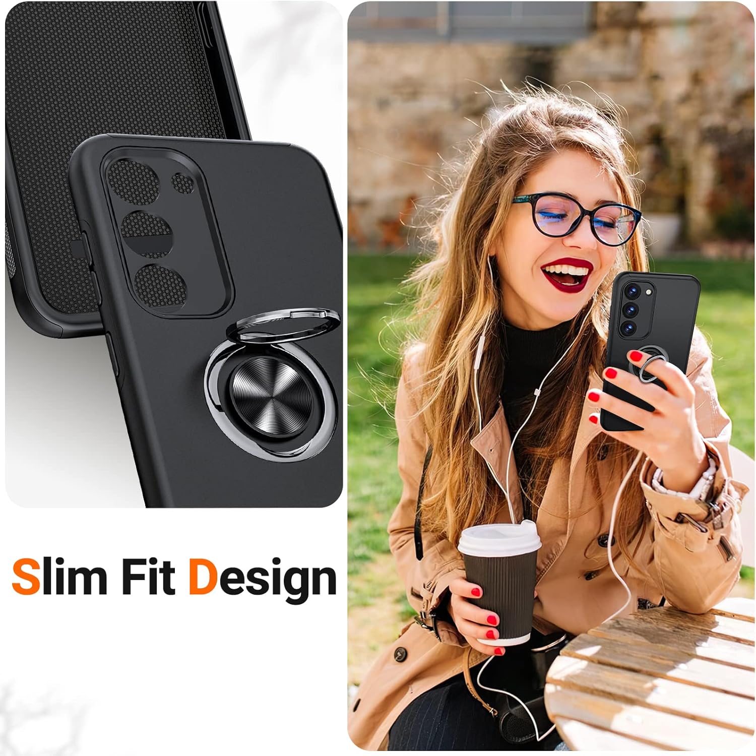 Entronix Case Compatible with Galaxy S25 Plus - 360º Circular Ring Gripstand - Entronix