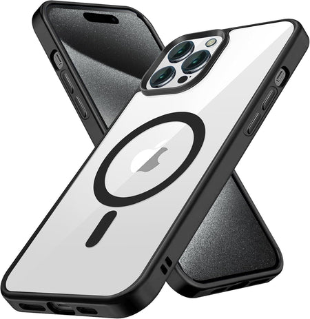 Entronix Pastel Clear Case for Apple iPhone 15 Pro, [Magnetic-Compatible] Clear Back Bumper Cover, - Entro Retail