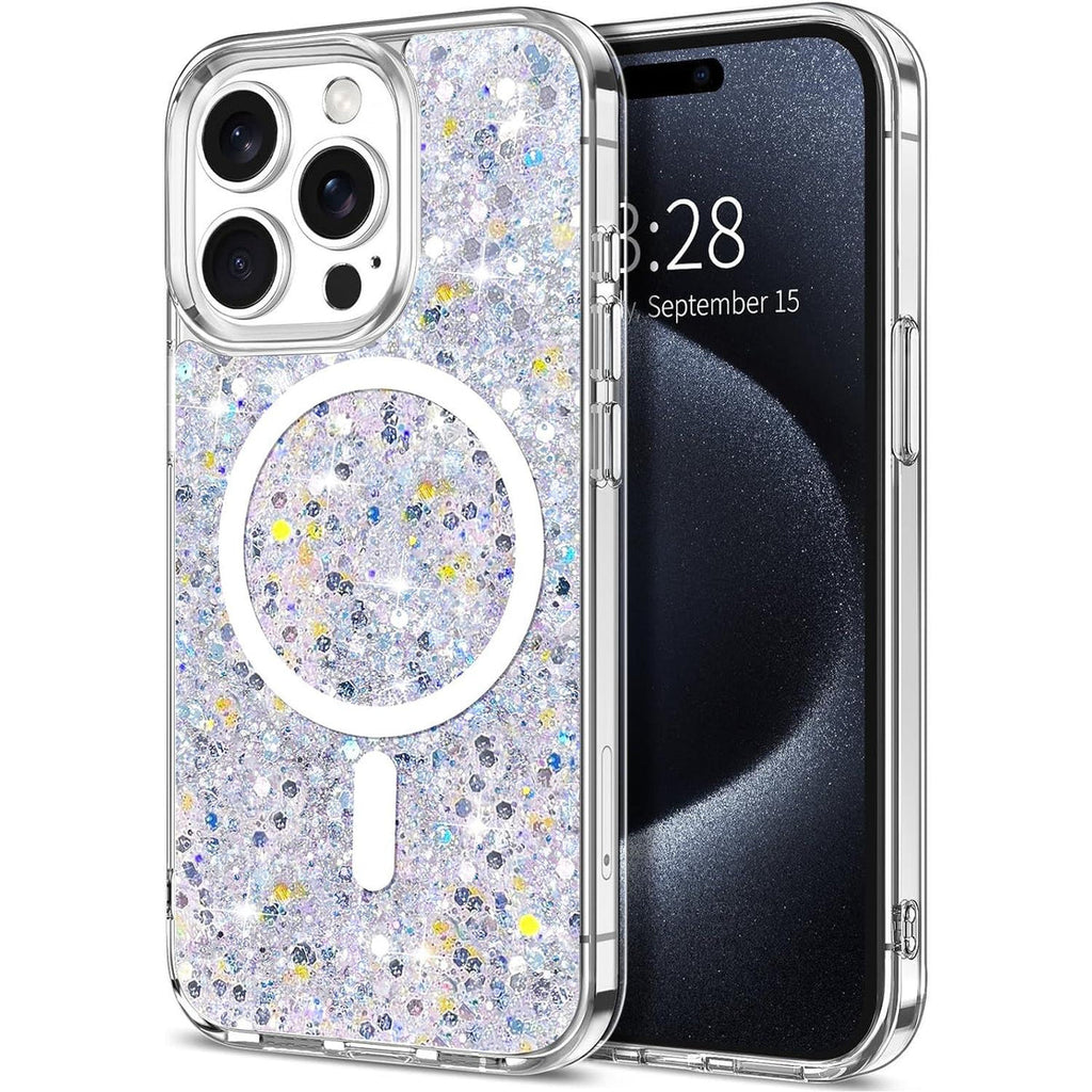 Entronix Apple iPhone 15 Pro/14 Pro [Magnetic-Compatible] Case - Glitter Flakes, - Entronix