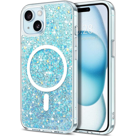 Entronix Apple iPhone 15 Plus/14 Plus [Magnetic-Compatible] Case - Glitter Flakes, - Entronix