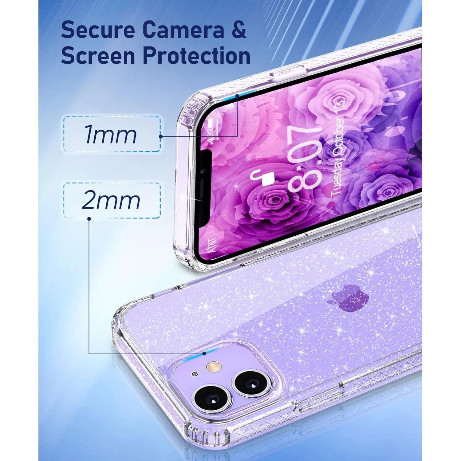 Entronix Apple iPhone 12/12 Pro Crystal Clear Case - Glitter - Entro Retail