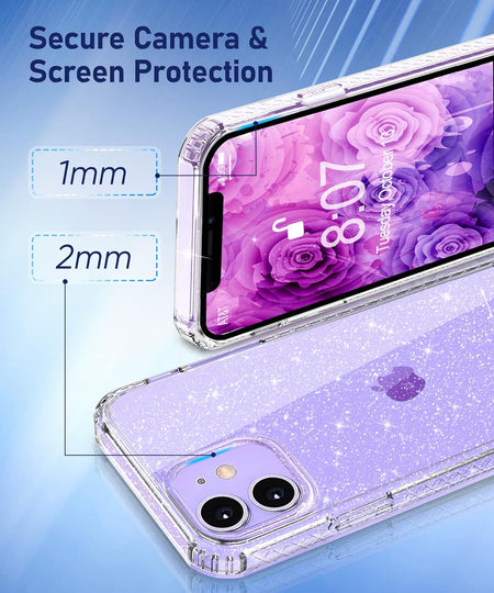 Entronix Apple iPhone 12/12 Pro Crystal Clear Case - Glitter - Entro Retail